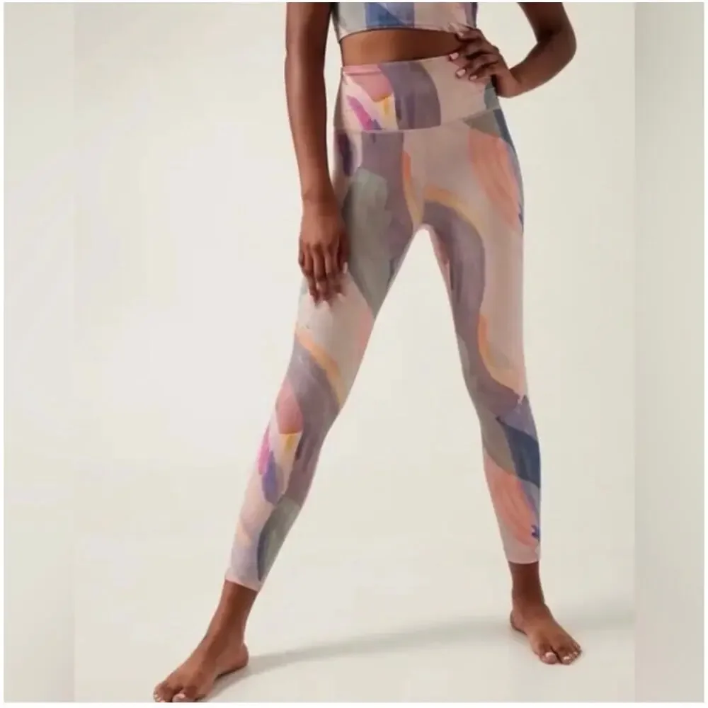 Athleta Leggings Womens 3X Elation 7/8 Vibrance Orchid Pink Yoga High Rise Gym - Picture 1 of 10